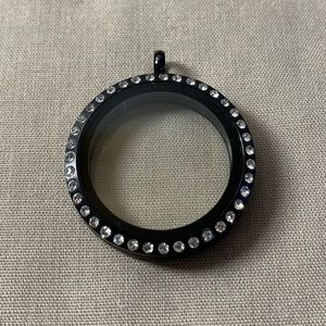 Origami Owl Large Black Locket with Crystals